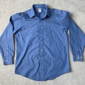 Brooks Brothers Non Iron Regular Fit Dress Shirt 16-4/5 Blue Button Up